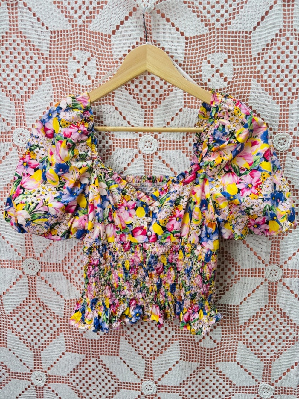 Floral Smocked Puff Sleeve Top | Cottagecore